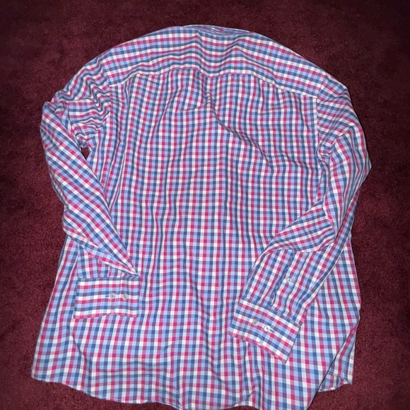 UNTUCKit Shirt Mens 2XL Blue Checked Button Casual Cotton - Picture 3 of 3